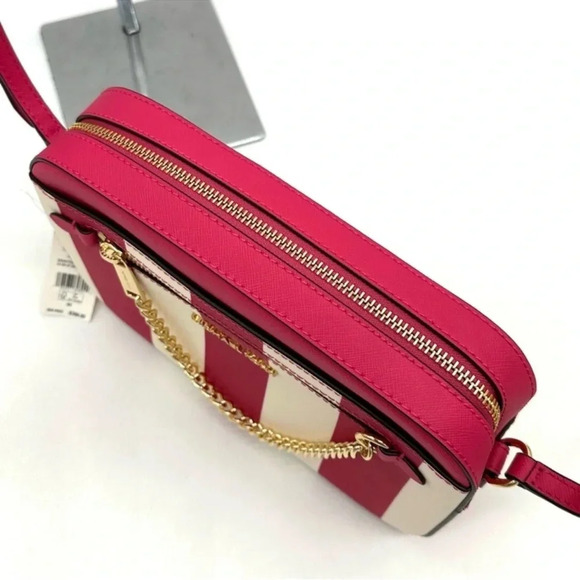 Michael Kors Large EW Zip Chain Xbody Crossbody Bag Electric Pink Multi - Picture 5 of 8